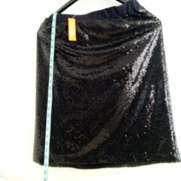 New Joe Fresh Plus Black  Sequins Lined Mini Skirt Women's US Size 1X - Picture 3 of 9